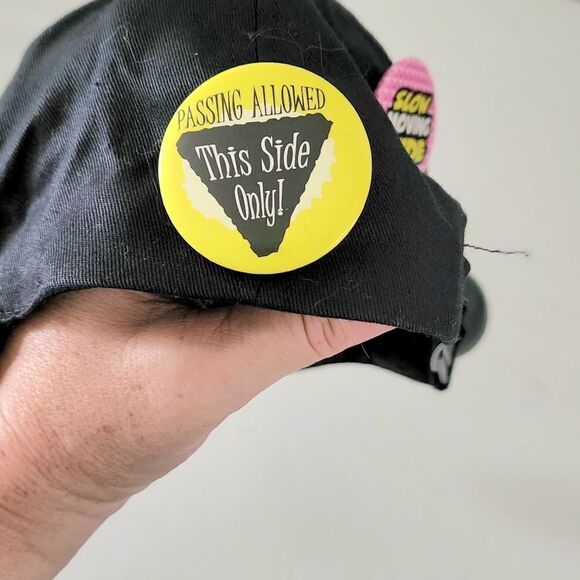 CAUTION Slow Moving Senior Horn Reflector Snapback Adult Cap Hat Over The Hill - Picture 4 of 6